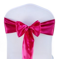 100 Magenta Satin Chair Sashes Silky Sateen Chair Bows wedding party décor