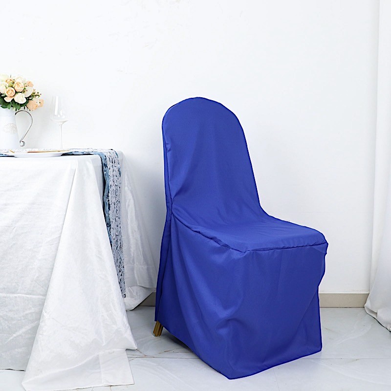 50 Royal Blue POLYESTER BANQUET CHAIR COVERS Wholesale Wedding Party Decorations