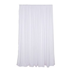 WHITE 10 ft x 10 ft Polyester Sheer Chiffon Dual Layer CURTAIN Rod Pockets Party