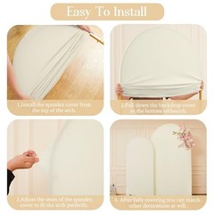 Beige Arch Backdrop Cover Set of 2 Beige Arch Cover 6FT + 7.2 FT Beige – 2 Pack