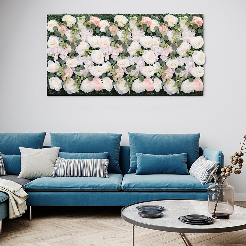 6Pcs Artificial Silk Flower Rose Wall Panels Wedding Party Venue Decor 60*40cm