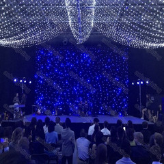 4x6M Blue/White Starlight Curtain LED Backdrop LED Star Cloth For Wedding Stage