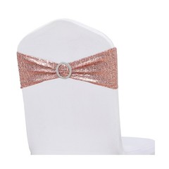 Double-Sided Sequins Rose Gold Chair Sashes for Wedding Decor, Rose Gold Sequ…