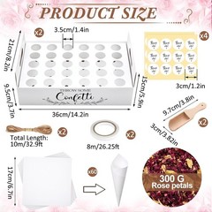2 Sets Wedding Petal Cones for 60 Guest – Biodegradable Real Petals 300