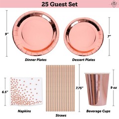225 PC Rose Gold Birthday Party Decorations Kit for Girls, Teens, Women – Hap…