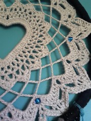 X Large 136cm heart dreamcatcher wall hanging teal black wedding decor blue grey