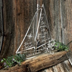 Gift Roses Wedding Personalised Ship Acrylic 10 Years Wedding Anniversary Decoration