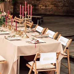 Large Reserved Seating Signs (6 Pcs) in Elegant Gold for Weddings & Receptions