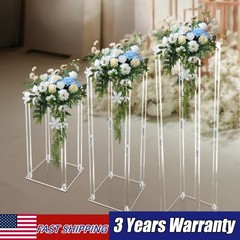 Clear Acrylic Flower Stand Tabletop Flower Plinth Column Vase Wedding Decoration