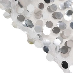 8ft SILVER Fitted Big Payette Sequin Open Arch Double Sided STAND COVER Party
