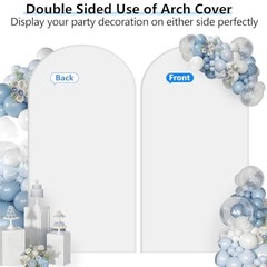Arch Backdrop Cover Set 2 Sided Stretchy Spandex Fitted 7.2 ft, 6 ft White