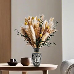Boho Dried Flowers Bouquet – Olive Green Wall Decor, Ppas Grass Bouquet,