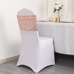 5 Mesh CHAIR SASHES Wavy Embroidered Sequins Party Events Decorations Supplies
