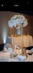 White Gold Floral Wedding Decoration Set Arch Centerpiece Aisle Photo Display