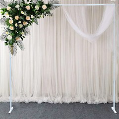 10x10FT White Metal Wedding Arch Kit Ceremony Backdrop Stand Heavy Duty -40 Lbs