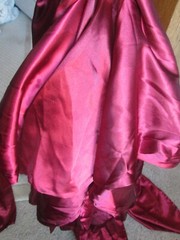 25 Satiny Universal Self Tie Chair Covers Wedding Party Decor~~Deep Red/Burgundy