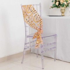 5 ROSE GOLD GOLD Wave Mesh Embroidered Sequins CHAIR SASHES Party Events