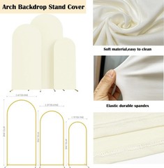 Set of 3 Wedding Arch Decorations – Spandex Fitted Stretchy Arch Stand Covers…