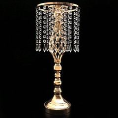6/10 Pcs 19.3 Inch Crystal Flower Stand Iron Centerpiece For Wedding Reception