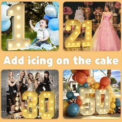 imprsv 3FT Marquee Light Up Numbers for 1st 21st Birthday Decorations Anniver…