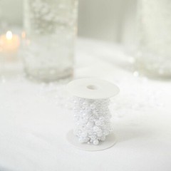 100 ft WHITE Artificial Pearl Beads String GARLAND ROLL Party Event Decorations