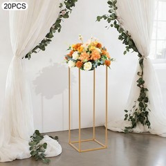 20PCS Geometric Flower Stand,27*27*80cm Metal Flower Stand,Wedding Flower Stand
