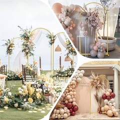 6FT Arch Backdrop Stand, Gold Metal Arch Stand Backdrop | Easy Assembly, 6 FT