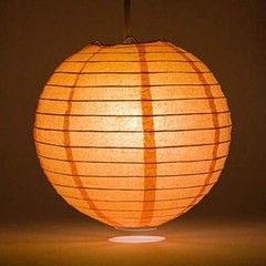 Quasimoon 20″ Peach Even Ribbing Round Paper Lantern (10 PACK) by PaperLanter…