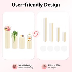 Set of 4 DIY Cardboard Flower Cake Stand Weddings Centerpiece Decoration Column