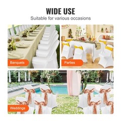 VEVOR 100PCS White Stretch Spandex Folding Chair Covers for Wedding Party Dining