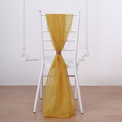 5 Mustard Yellow Premium Chiffon Wide CHAIR SASHES Wedding Reception Decorations