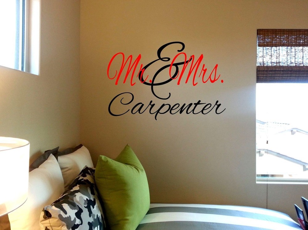 Mr. & Mrs. Wall Art Sticker Customized Anniversary-Wedding