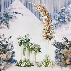 Ballon Arch Stand and 2 Flower Stands, Arch Backdrop Stand for Parties Wedding