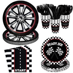 175 Pcs Race Car Birthday Party Decorations Racing Checkered Set Includes Pla…