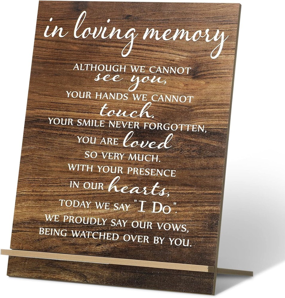 Memorial Table Sign for Wedding, Wedding Wooden Decorations for Reception, Sympa