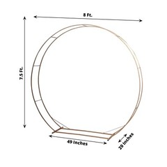 Gold 8 feet Metal Double Hoop BACKDROP STAND Wedding Arch Party Events Supplies