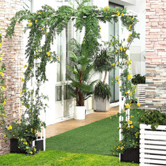 82″ Sturdy Metal Garden Arch Gothic Arbor Garden Trellis Climbing Plant Growing