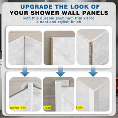 6 Pack Aluminum Trim Kit for Shower Walls & Tub Surrounds – Easy DIY Finish