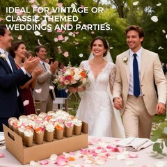 Wedding Confetti Cone Stand Box with Dried Rose Flowers(6 Litres),