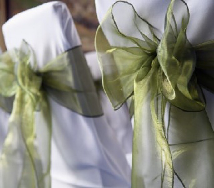 100x Olive Green Organza Chair Sashes Bow Wedding Banquet Events Party Ceremony