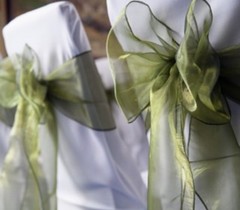 100x Olive Green Organza Chair Sashes Bow Wedding Banquet Events Party Ceremony