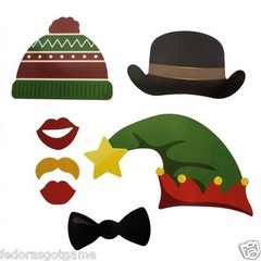 Photo Booth Props WIth Frame Christmas Theme Festive Holiday Party Fun