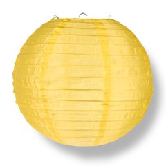 12″ Gold Yellow Nylon Lantern, Even Ribbing, Durable, Hanging Decoration