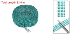 1″x10 Yard Crystal Rhinestones Mesh Ribbon Lake Blue (4mm)