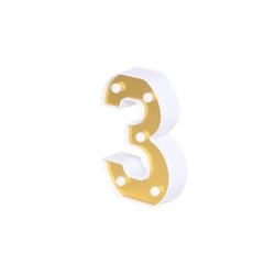 6″ tall GOLD 3 LED Lighted Marquee Numbers Sign Party Wedding Events Decorations