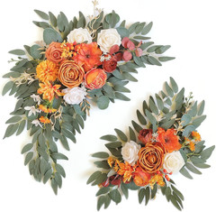 Faux Arch Flower Swag Set of 2 for Wedding Welcome Signs Floral Swag Wedding Rec