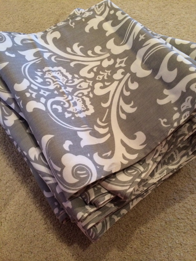 Damask Gray and White Table Runners