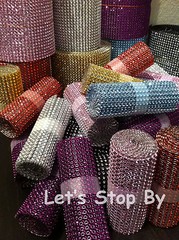 Diamond Rhinestone Ribbon Mesh Wrap Wedding Party Floral Decorations Supplies