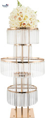 5 Tier Acrylic Crystal Flower Stand,Crystal Flower Stand for Wedding Centerpiece