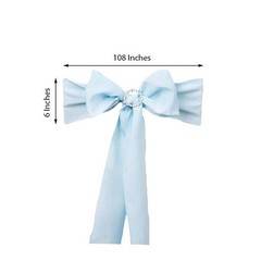 10 Light Blue Polyester CHAIR SASHES Ties Bows Wedding Ceremony Decorations SALE